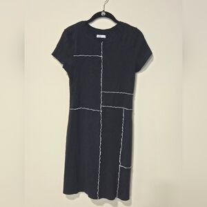 Hollister Black Midi Dress with White Accents Size Large